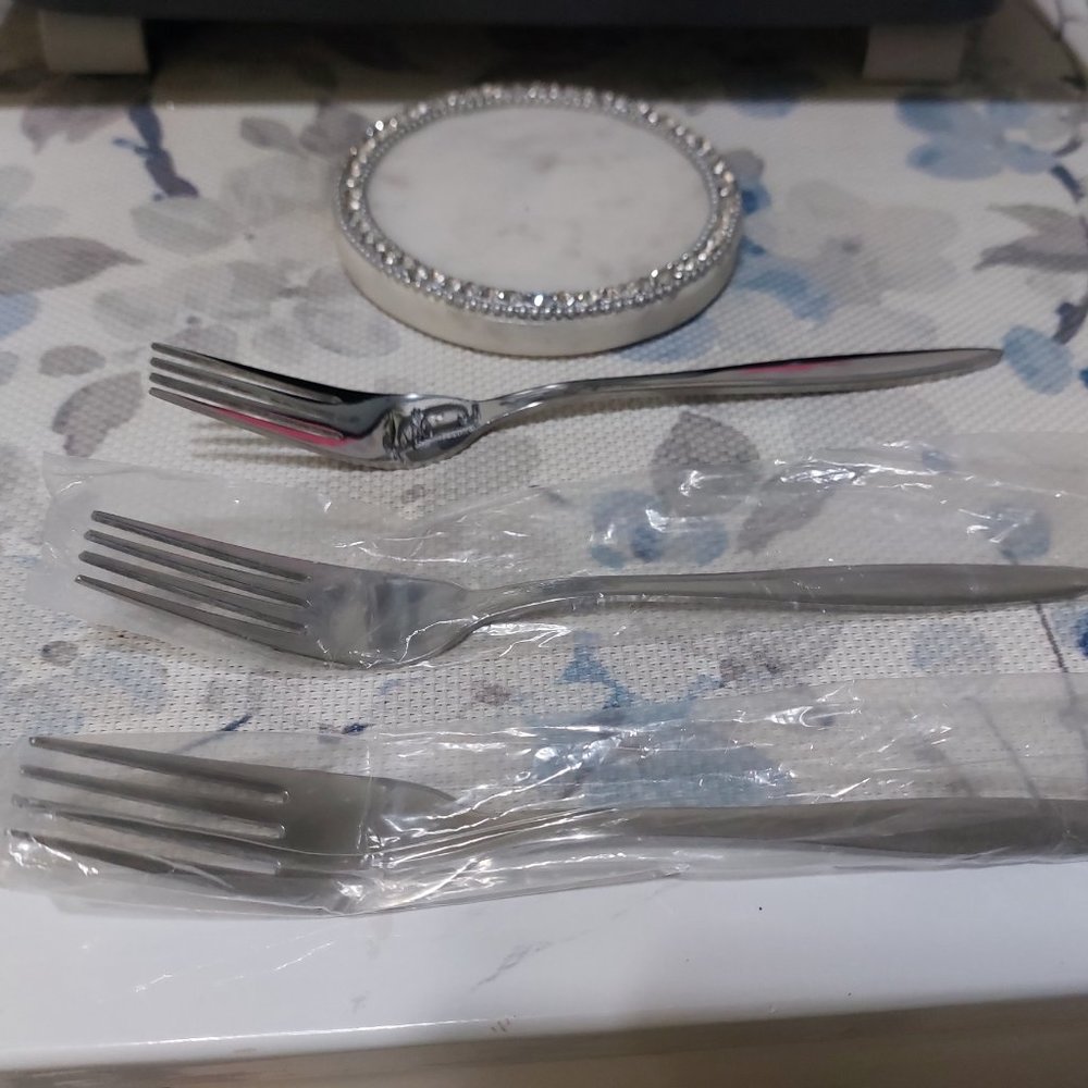 Brandani Italy Appetizer Forks Set 3 Stainless Steel Slim Shiny